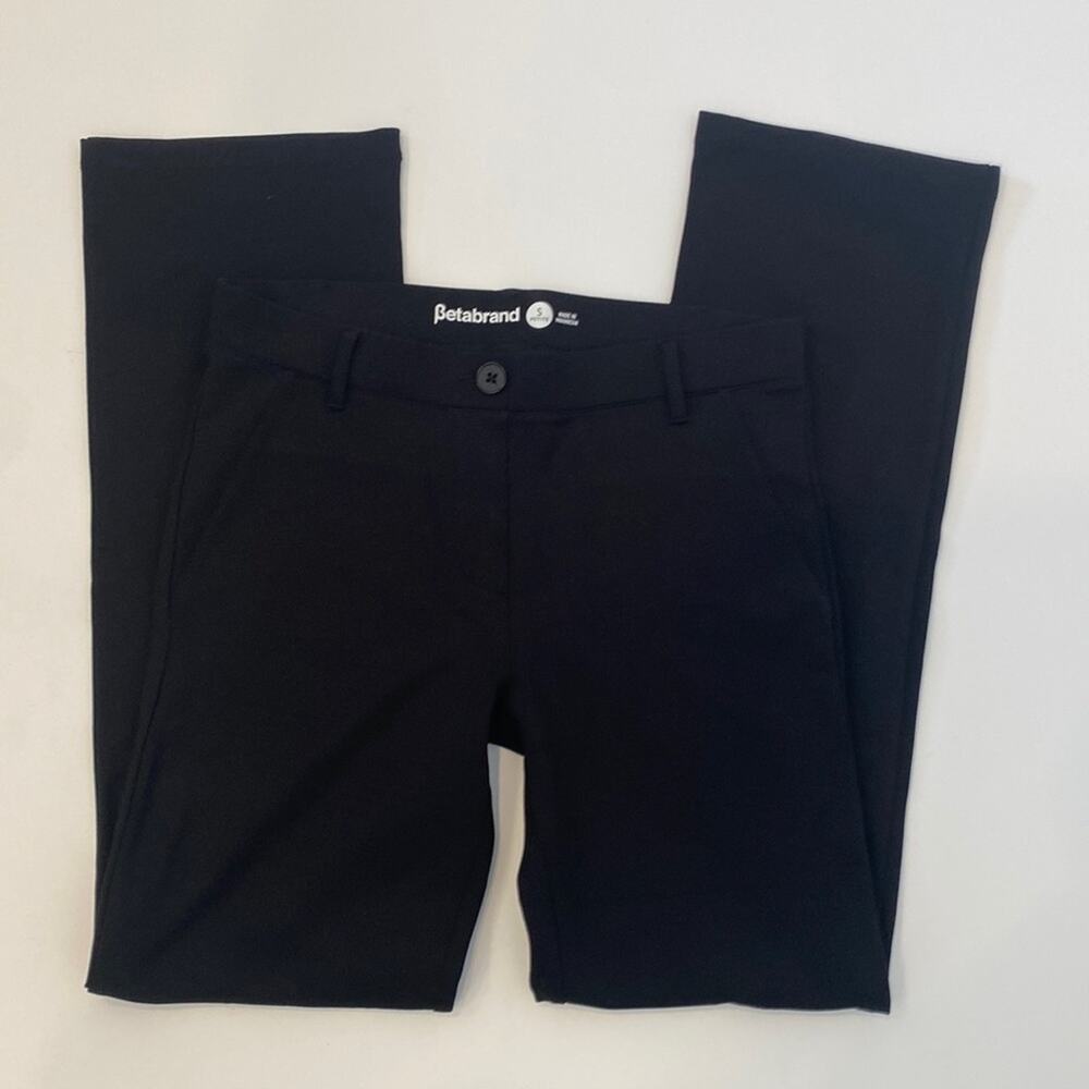 Betabrand Classic Straight Leg Black Dress Yoga Pants Stretchy Sz Sm Petite